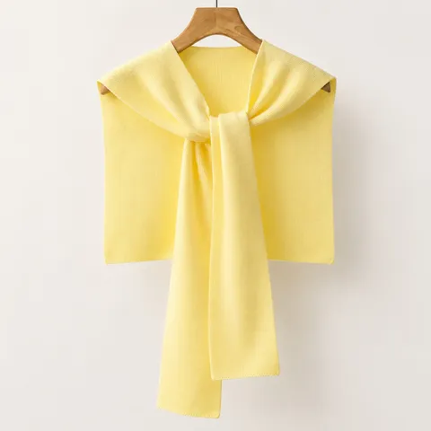 Chal de Punto de Acrílico para Mujer Multifuncional Color Sólido Bufanda con Nudo en el Hombro para Primavera Otoño