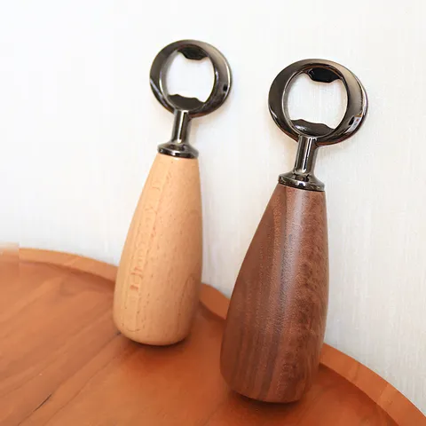 Nordisch Vintage Schwarzwalnuss Holz Bier Flaschenöffner Minimalistisch Massivholz Griff Limonaden Verschlussöffner Für Zuhause Bar Party Küche Manueller Öffner