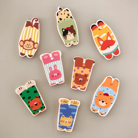 Kreative Tier Flaschenöffner Holz Magnetische Kühlschrankmagnet Nette Cartoon Bär Hase Tiger Katze Multifunktions Bieröffner Deko Geschenk