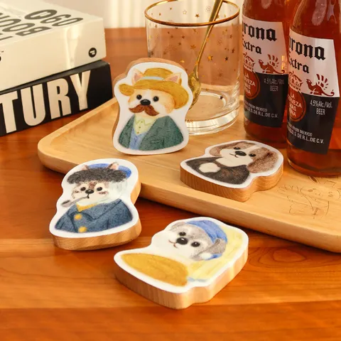 Kreative Cartoon Hund Holz Kühlschrankmagnet Flaschenöffner Künstlerische Parodie Stil Kühlschrank Aufkleber Haus Küche Dekor Reise Souvenir Geschenk