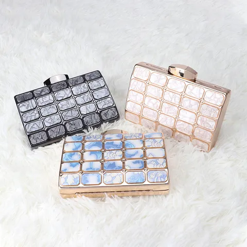 Acrylic Evening Bag Minimalist Geometric Hard Shell Clutch Purse Women Fashion Party Banquet Handbag