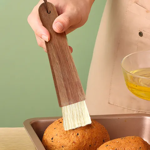 Acacia Wood Handle Bristle Basting Brush Kitchen Baking Pastry Oil Brush Coffee Grinder Cleaning Tool Cooking Gadget