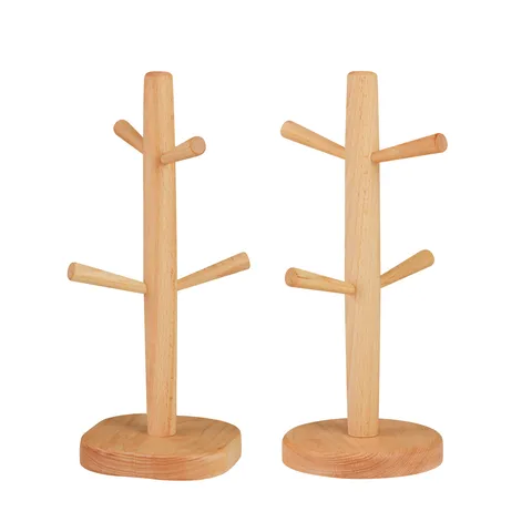 Japanischer Stil Holz Becherhalter Astförmig Tassen Abtropfgestell Minimalistisch Küche Tisch Arbeitsplatte Kaffee Aufbewahrungsbaum Organizer