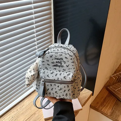 Japanischer Stil Süßer Sternenmuster Rucksack Mode Einfach Große Kapazität PU-Leder Kleiner Reise Rucksack Für Damen