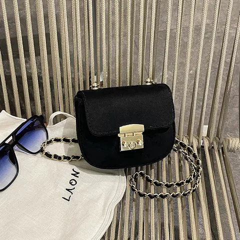 Girls Fashion Suede Crossbody Bag Elegant Leopard Print Metal Chain Mini Shoulder Bag With Square Lock For Women Daily Casual