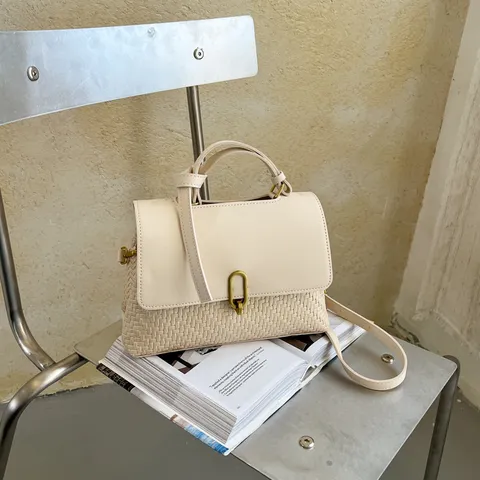 Retro Plegmeno Patchwork Gynaikeia Tsanta Omou Minimalistiko PU Derma Casual Crossbody Handbag Megali Horitikotita