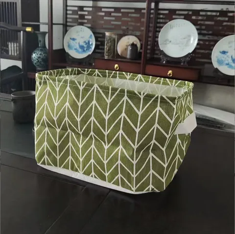 Boîte de Rangement Pliable en Tissu Coton et Lin Panier Organisateur pour Vêtements Jouets Articles Divers