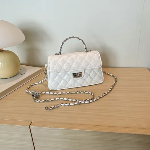 Damen Mode Gesteppte Kette Umhängetasche PU Leder Crossbody Kleine Quadratische Handtasche Klassische Designer Stil Tasche