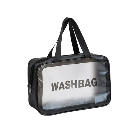 Trousse de Maquillage Imperméable en PVC Portable Organisateur de Toilette Transparent Sac de Rangement de Maquillage à Main Pour Femmes