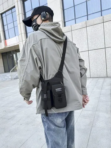 Heren Tactische Borsttas Oxford Stof Camouflage Streetwear Sling Tas Multifunctionele Outdoor Fietsen Waterfles Crossbody Tas