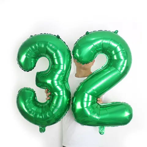Green Number Foil Balloon Digital Aluminum Mylar Balloons for Birthday Party Celebration Events Supplies
