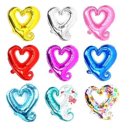 Heart Shaped Aluminum Foil Balloon Metallic Luster Helium Balloons For Wedding Party Valentine Day Birthday Decoration