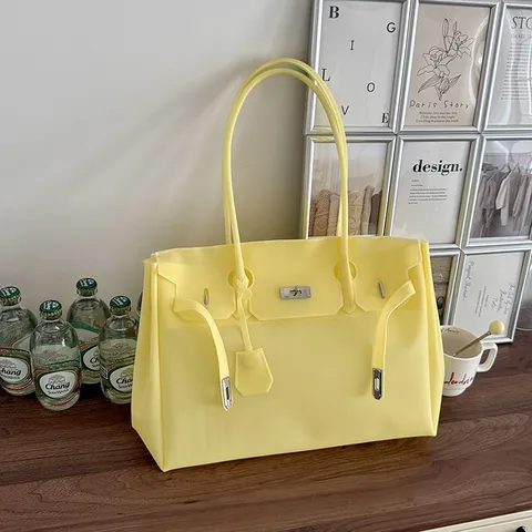 Γυναικείο Τσάντα Tote Ζελέ PVC Μεγάλης Χωρητικότητας Τσάντα Χειρός Μετακίνησης Mόδα Casual Μονόχρωμη Τσάντα Ώμου