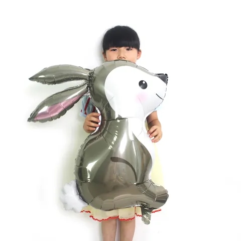 Jungle Rabbit Aluminum Film Balloon Long Ear Bunny Helium Balloon For Kids Birthday Party Decoration Event Supplies