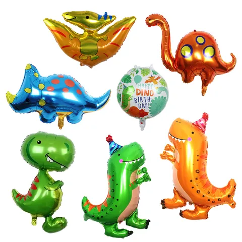 Cartoon Dinosaur Aluminum Foil Balloon Cute Animal Birthday Party Decoration Kids Festival Party Supplies