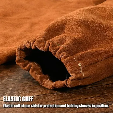 Leather Welding Sleeves Heat Resistant Flame Retardant Arm Guards Protective Work Sleeves For Welding Industrial Safety