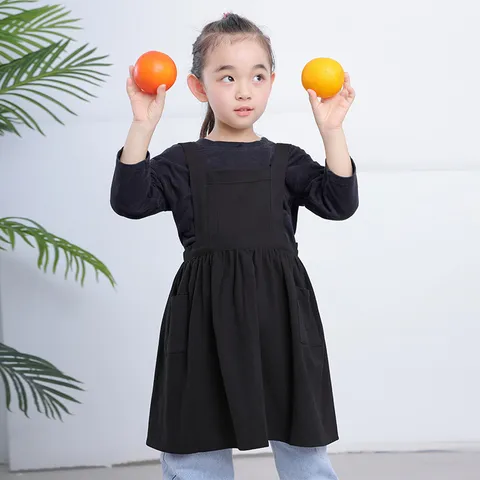 Grembiule in Cotone Lino per Bambini Simpatico Cartone Animato Antivegetativo Pettorina Tasca Regolabile Pittura Artistica Cucina Grembiule