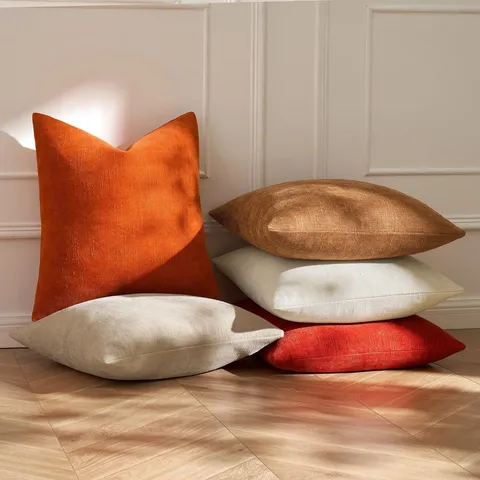 Noordse Stijl Effen Kleur Chenille Kussensloop Vierkante Zachte Sierkussenhoes Voor Bank Bed Huisdecoratie Woonkamer