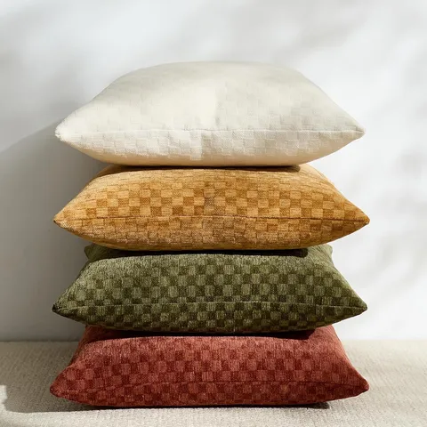 Chenille Plaid Throw Pillow Cover Nordic Geometric Grid Cushion Case For Sofa Living Room Home Decor Pillowcases
