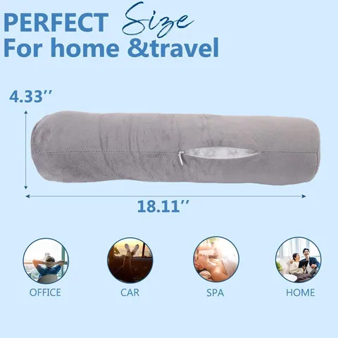 Cylindrical Yoga Pillow Round Neck Bolster Pillow Soft Polyester Cover With PP Cotton Filling For Bed Sofa
