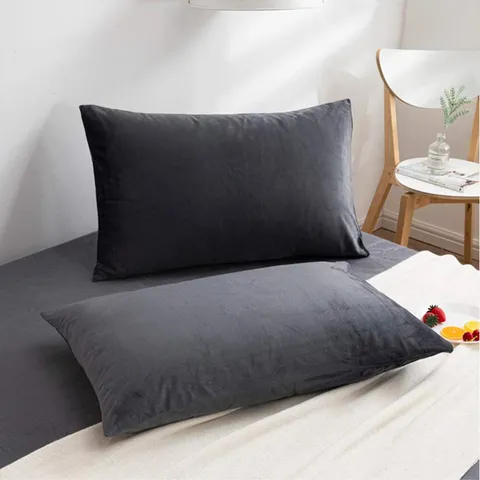Housse de Coussin Décorative en Velours Nordique Canapé Lit Dossier Long Coussin Uni