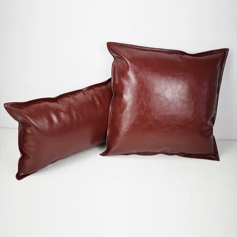 Fodera per Cuscino Decorativa in Pelle PU Tinta Unita Stile Nordico per Divano Letto Decorazione Casa Salotto