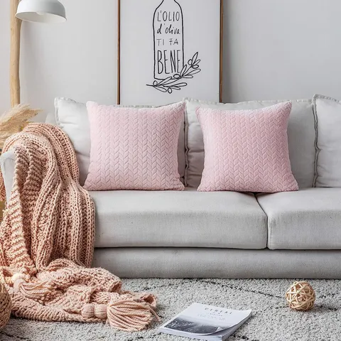 Nordischer Stil Flanell Blattmuster Kissenbezug Weicher Dekorativer Kissenbezug Für Sofa Bett Wohnzimmer Heimdekoration