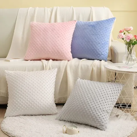Nordischer Stil Einflarbig Blasenvlies Zierkissenbezug Wohnzimmer Sofa Kissenbezug Schlafzimmer Bett Rückenlehne Kissen