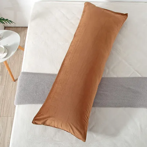 Solid Color Polyester Long Body Pillow Cover Bed Headboard Backrest Cushion For Bedroom Decor