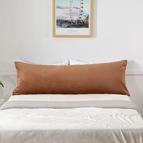 Solid Color Polyester Long Body Pillow Cover Bed Headboard Backrest Cushion For Bedroom Decor