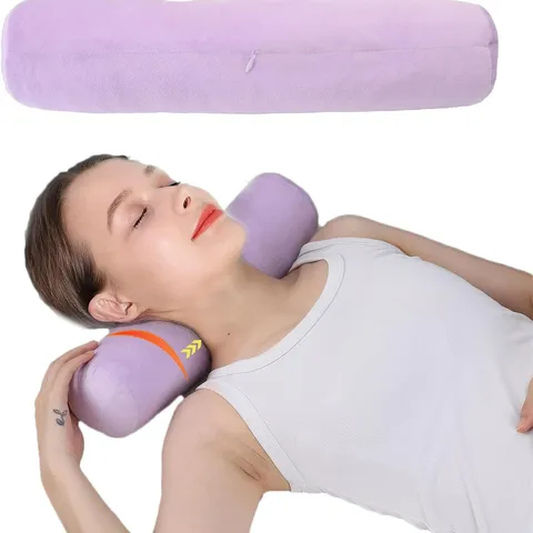 Cylindrical Yoga Pillow Round Neck Bolster Pillow Soft Polyester Cover With PP Cotton Filling For Bed Sofa
