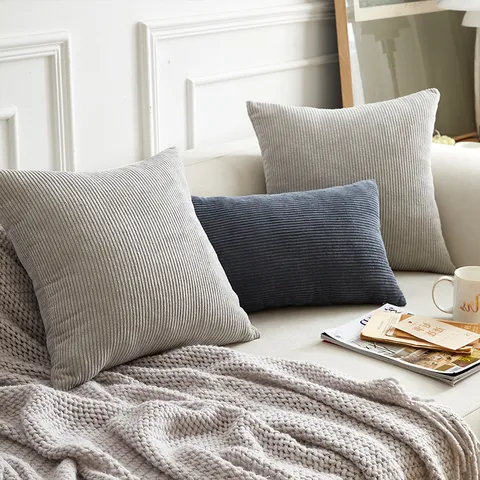 Nordischer Stil Einziger Einfarbiger Cord Zierkissenbezug Modern Minimalistischer Dekorative Sofa Bett Rückenkissenbezug
