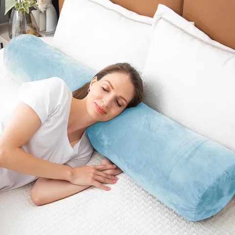 Long Bolster Pillow For Bed Side Sleeping Leg Support Pregnancy Body Pillow Soft Polyester Sleep Comfort Cushion