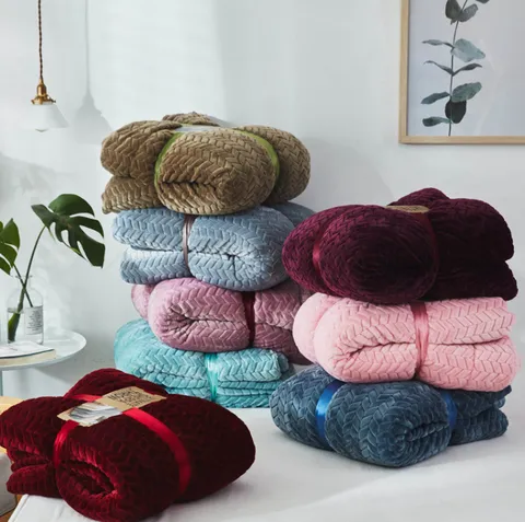Flannel Cable Knit Blanket Soft Warm Throw Blanket For Sofa Bed Couch Home Office Cozy Fleece Blanket Bedding