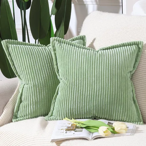 Modern Minimalistisch Kord Gestreift Kissenbezug Kanten Gepresst Dekorative Kissenhülle Für Sofa Wohnzimmer Büro