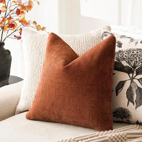 Modern Solid Color Chenille Throw Pillow Cover Soft Square Cushion Cover For Living Room Sofa Bedroom Home Decor