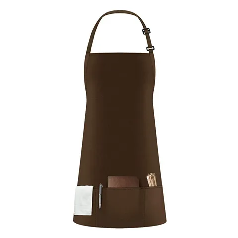 Waterproof Kitchen Apron For Cooking Baking Painting Adjustable Halter Neck Chef Apron With Pockets Unisex Work Apron