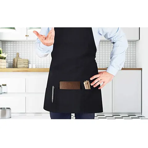 Waterproof Kitchen Apron For Cooking Baking Painting Adjustable Halter Neck Chef Apron With Pockets Unisex Work Apron