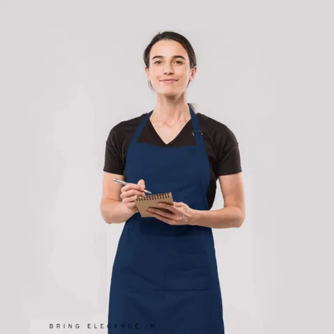 Tablier de Cuisine Imperméable pour Femmes Hommes Chef Cuisine Café BBQ Polyester Tablier Réglable à Encolure Halter Avec Poches