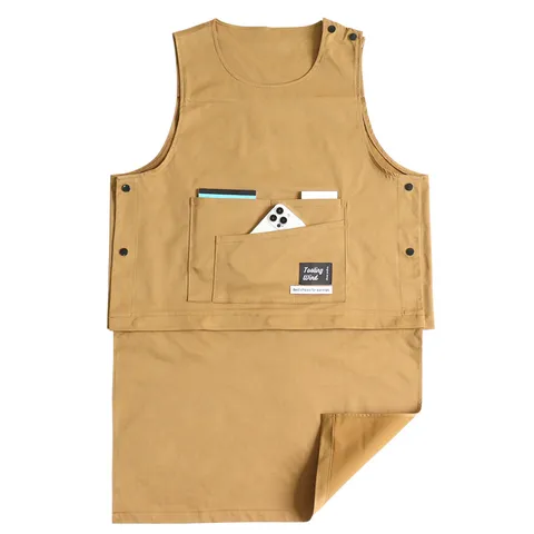 Waterproof Utility Apron With Cross Back Straps Pocket Adjustable Chef Apron For Restaurant Cafe Kitchen Cooking Working