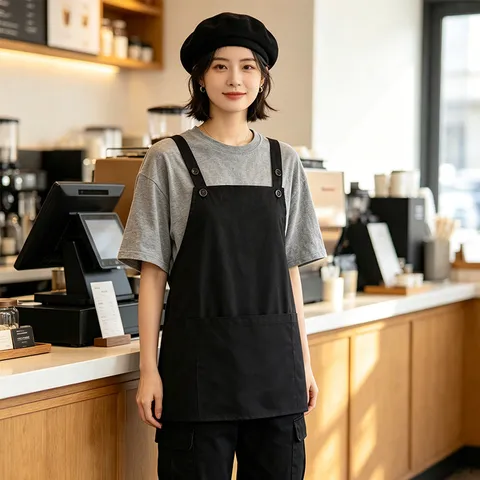 Wasserdichte Schürze Küche Café Catering Arbeitskleidung Verstellbare Träger Taschenschürze Für Männer Frauen Kochen Backen