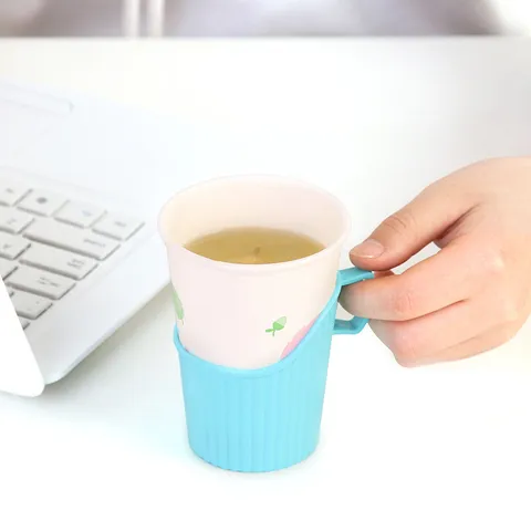 Disposable Anti-Scalding Paper Cup Holder Plastic Insulated Cup Sleeve For Home Hot Drinks Tea Cup Cover Protector
