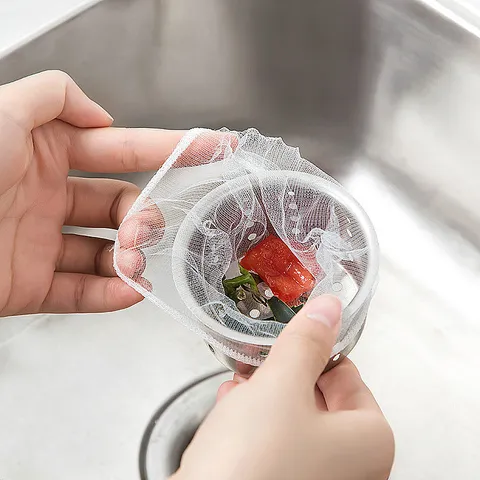 Disposable Kitchen Sink Strainer Bags Garbage Filter Mesh Anti-Clogging Plastic Drain Net for Vegetable Sink Tool