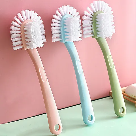 Household Multi-Functional Five-Side Shoe Brush Long Handle Soft Bristle Cleaning Brush For Shoes And Clothes