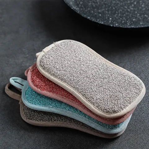 Double Sided Kitchen Cleaning Sponge Dishwashing Sponge Scouring Pad Household Cleaning Cloth For Pot And Bowl