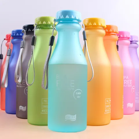 Frosted Plastic Sports Water Bottle Leakproof Soda Bottle Portable Drinkware For Outdoor Cycling Fitness Gym Travel