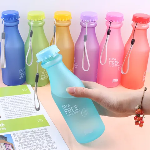 Frosted Plastic Sports Water Bottle Leakproof Soda Bottle Portable Drinkware For Outdoor Cycling Fitness Gym Travel