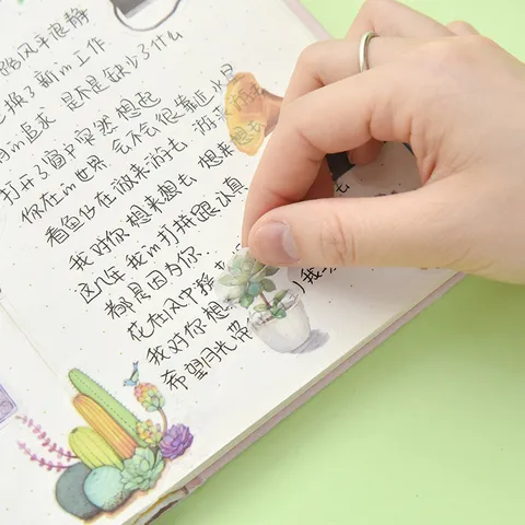 Creative Transparent Washi PET Sticker Set Cute Watercolor Journal Diary Scrapbook DIY Decorative Stationery