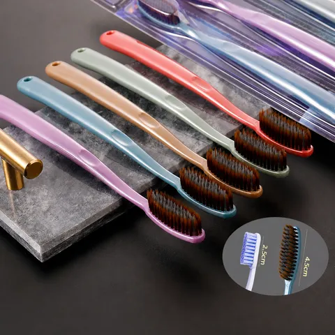 Adult Wide Head Soft Bristle Toothbrush Household Deep Cleaning Ergonomic Design Multi Color Oral Care Toothbrush Set