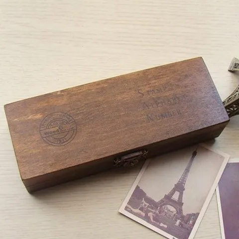 Vintage Wooden Stamp Set Alphabet And Number Rubber Stamps With Storage Box For Journaling Craft DIY Stationery